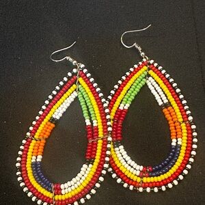 NEW African Handmade Beaded Earrings